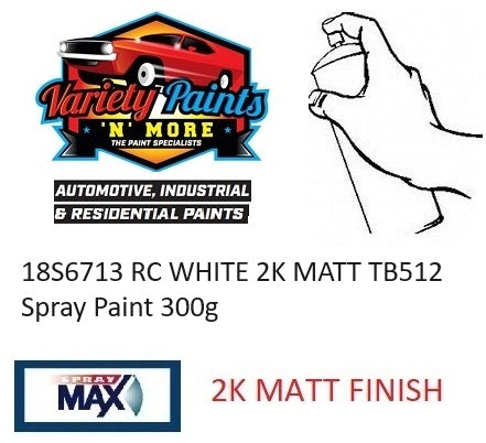 18S6713 RC WHITE 2K MATT TB512 Spray Paint 300g