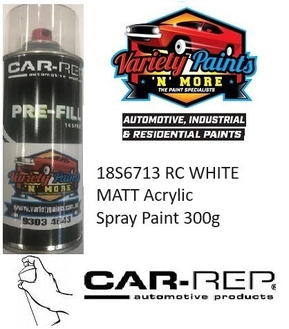 18S6713 RC WHITE MATT Acrylic Spray Paint 300g