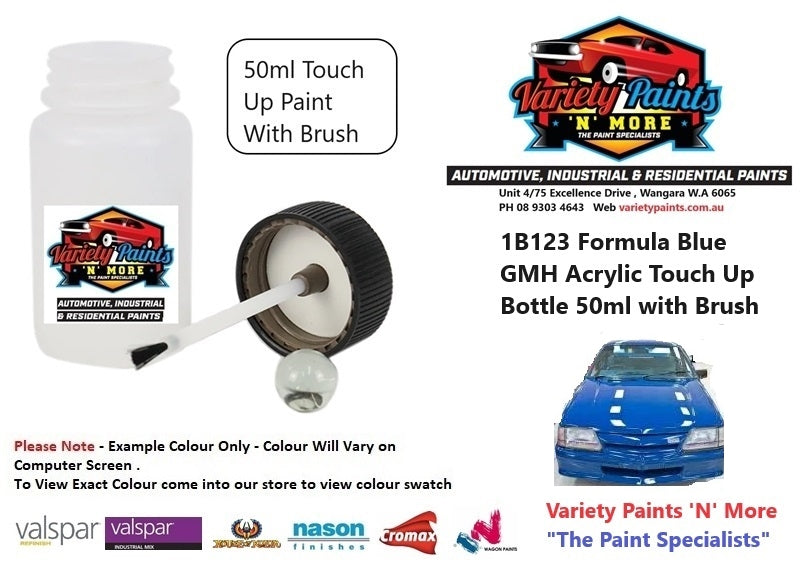 1B123 Formula Blue GMH Acrylic Touch Up Bottle 50ml with Brush