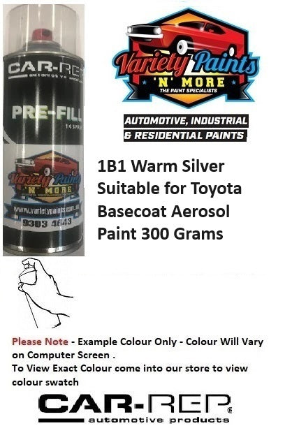 1B1 Warm Silver Suitable for Toyota Basecoat Aerosol Paint 300 Grams 3IS 84A
