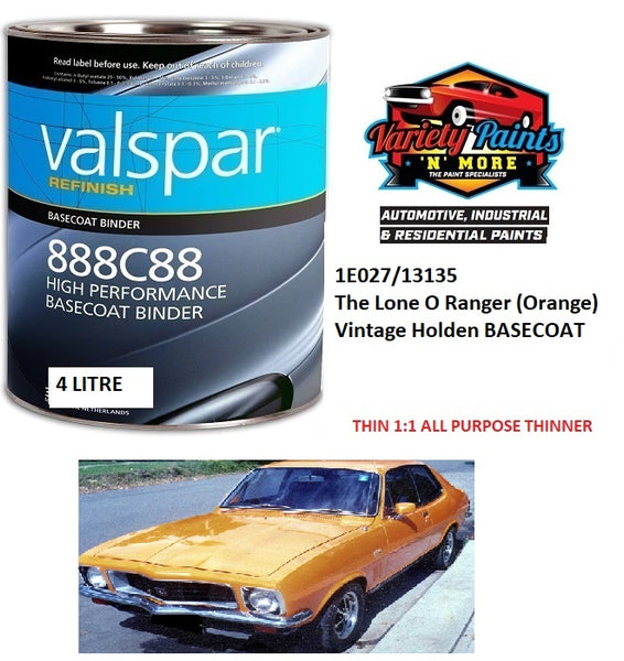 1E027/13135 The Lone O Ranger (Orange) Vintage Holden BASECOAT