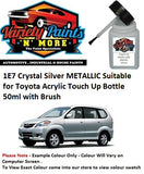 1E7 Crystal Silver METALLIC Suitable for Toyota Acrylic Touch Up Bottle 50ml with Brush
