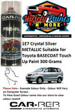 1E7 Crystal Silver METALLIC Suitable for Toyota BASECOAT Touch Up Paint 300 Grams