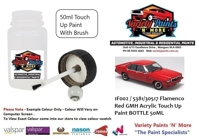 1F002 / 5381/30517 Flamenco Red GMH Acrylic Touch Up Paint BOTTLE 50ML