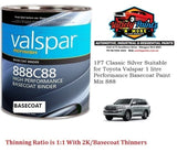 1F7 Classic Silver Suitable for Toyota Valspar 1 litre Performance Basecoat Paint Mix 888