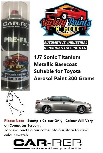 1J7 Sonic Titanium Metallic Basecoat Suitable for Toyota Aerosol Paint 300 Grams 1IS 56A