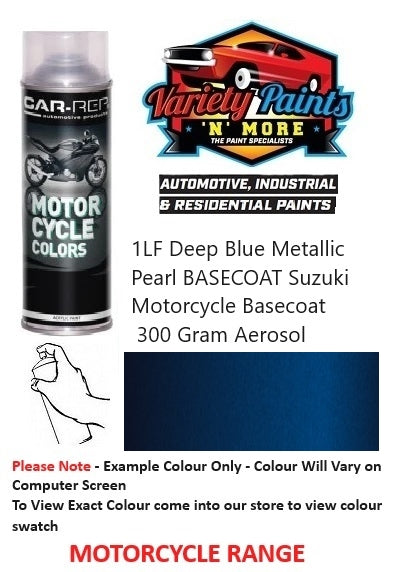 1LF Deep Blue Metallic Pearl BASECOAT Suzuki Motorcycle Basecoat 300 Gram Aerosol