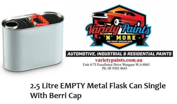 EMPTY Metal Flask Can Single 2.5 Litre With Berri Cap