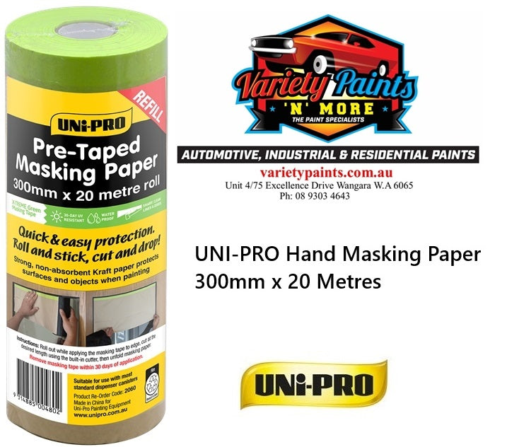 UNI-PRO Hand Masking Paper 300mm x 20 Metres