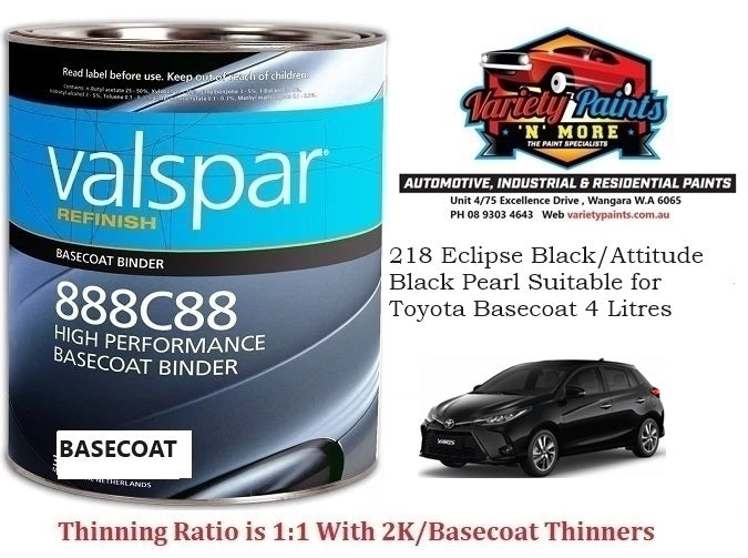 218 Eclipse Black/Attitude Black Suitable for Toyota Basecoat 4 Litres