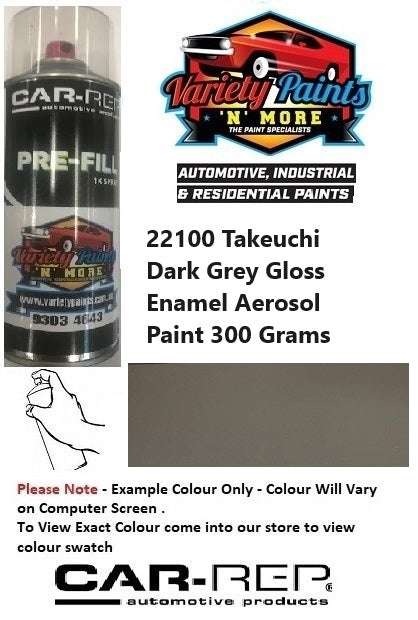 22100 Takeuchi Dark Grey Gloss Enamel Aerosol Paint 300 Grams