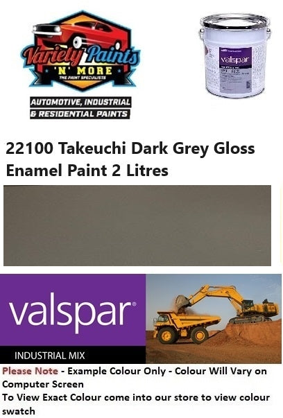 22100 Takeuchi Dark Grey Gloss Enamel Paint 2 Litres