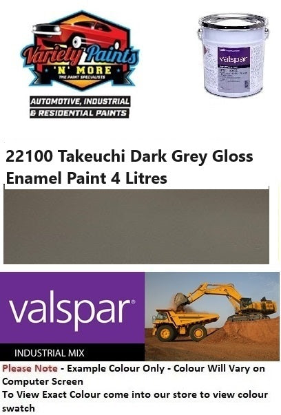22100 Takeuchi Dark Grey Gloss Enamel Paint 4 Litres