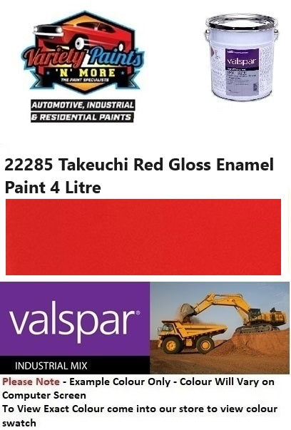 22285 Takeuchi Red Gloss Enamel Paint 4 Litre