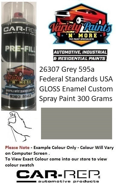 26307 Grey 595a Federal Standards USA GLOSS Enamel Custom Spray Paint 300 Grams