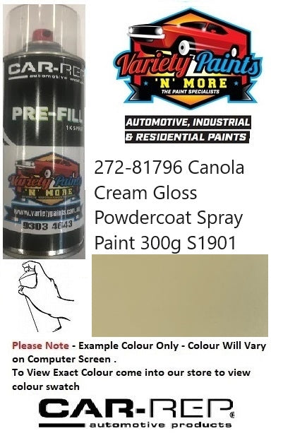 272-81796 Canola Cream Gloss Powdercoat Spray Paint 300g S1901 STD