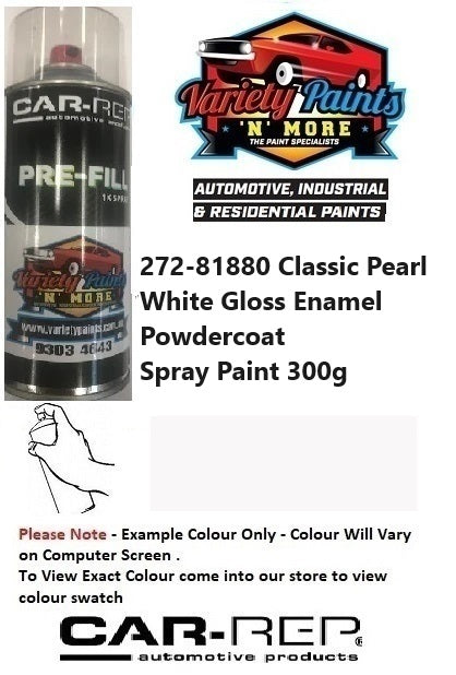 272-81880 Classic Pearl White Gloss Enamel Powdercoat Spray Paint 300g