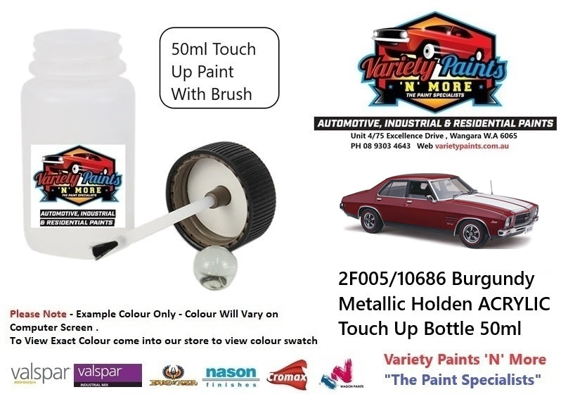 2F005/10686 Burgundy Metallic Holden ACRYLIC Touch Up Bottle 50ml