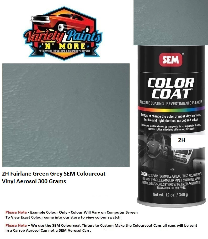 2H Fairlane Green Grey SEM Colourcoat Vinyl Aerosol 300 Grams