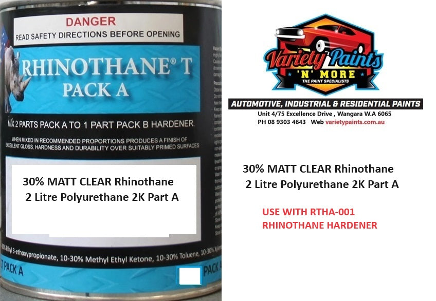 Rhinothane 30% 2K MATT UV CLEARCOAT 2 Litre 2:1 PART A