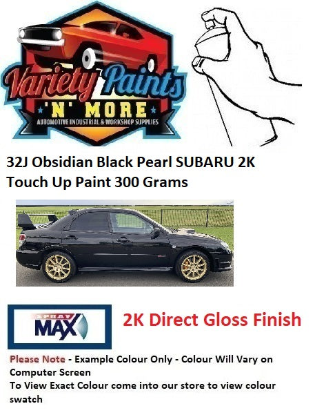 32J Obsidian Black Pearl SUBARU 2K Touch Up Paint 300 Grams