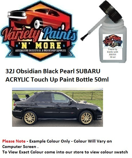32J Obsidian Black Pearl SUBARU ACRYLIC Touch Up Paint Bottle 50ml