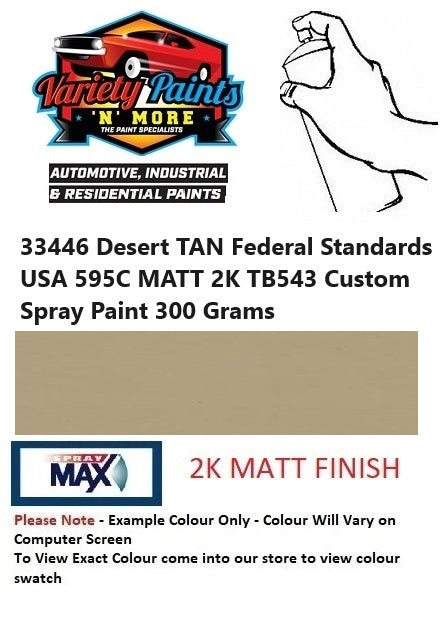 33446 Desert TAN Federal Standards USA MATT 2K TB512 Custom Spray Paint 300 Grams 1S 13A