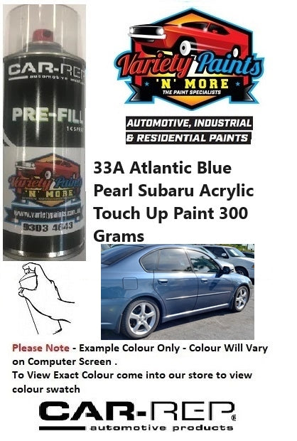 33A Atlantic Blue Pearl Subaru Acrylic Touch Up Paint 300 Grams 1IS 36A