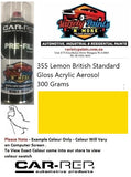 355 Lemon British Standard Gloss Acrylic Aerosol 300 Grams