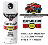 RustOLeum Stops Rust GLOSS Clear Aerosol 340g 5 IN 1 Nozzle
