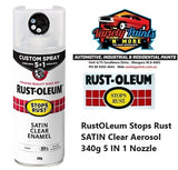 RustOLeum Stops Rust SATIN Clear Aerosol 340g 5 IN 1 Nozzle