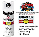RustOLeum Stops Rust FLAT/MATT White Aerosol 340g 5 IN 1 Nozzle