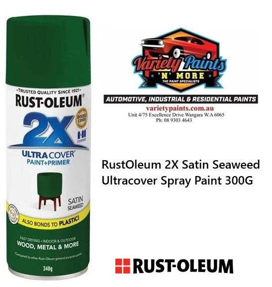 RustOleum 2X Satin Seaweed Ultracover Spray Paint 300G