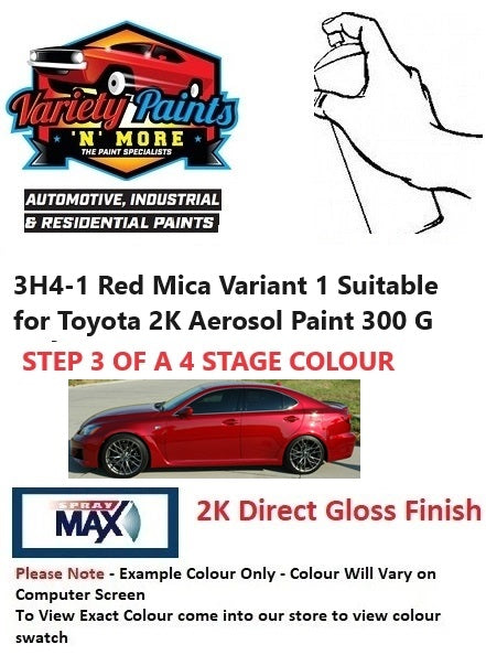 3H4-1 Red Mica Variant 1 Suitable for Toyota 2K Aerosol Paint 300 Grams **SEE NOTES