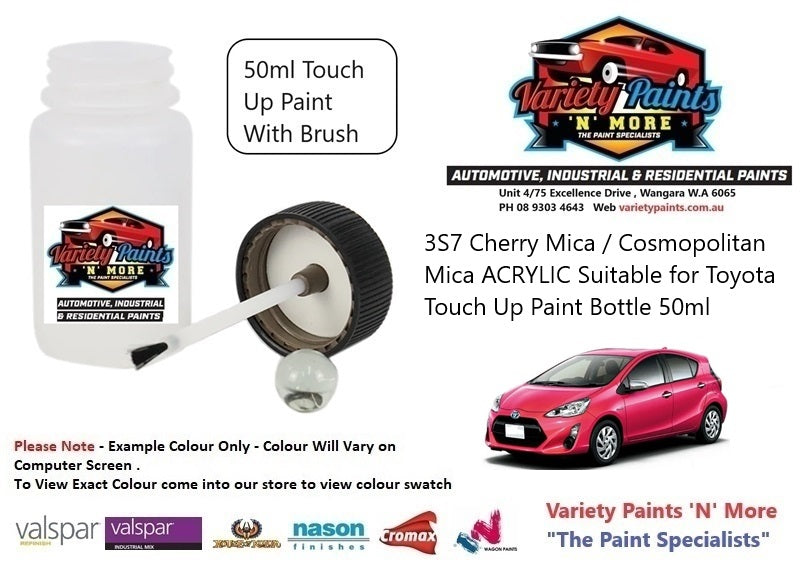 3S7 Cherry Mica / Cosmopolitan Mica ACRYLIC Suitable for Toyota Touch Up Paint Bottle 50ml