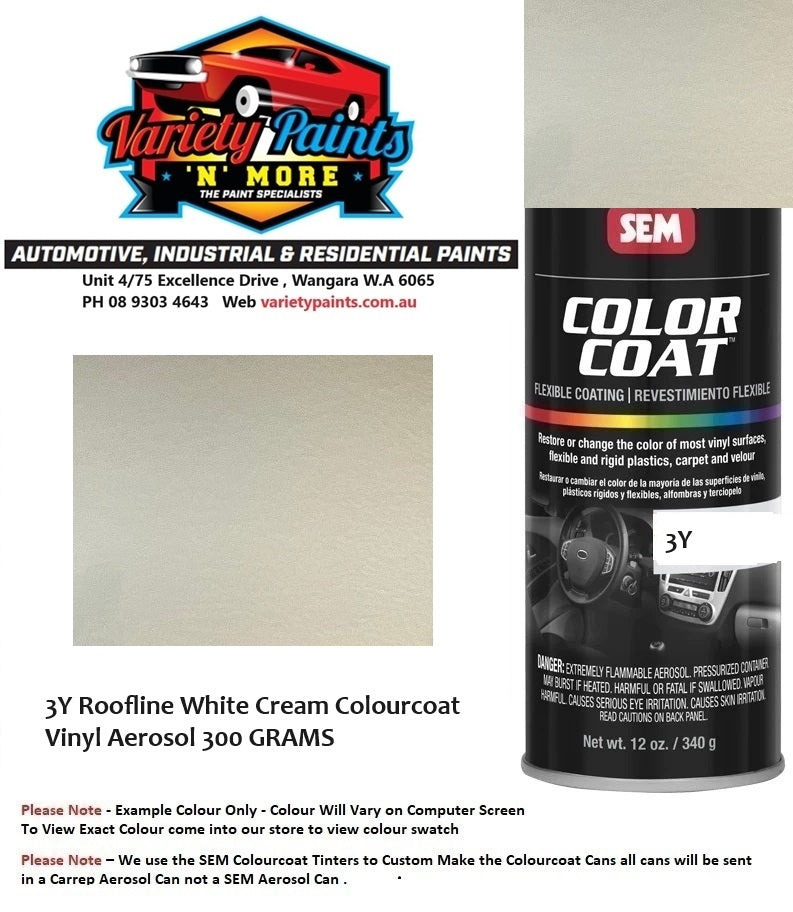 3Y Roofline White Cream Colourcoat Vinyl Aerosol 300 GRAMS