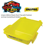 Unipro 230mm Plastic Paint Tray with Footrest and two handy Brush Holders