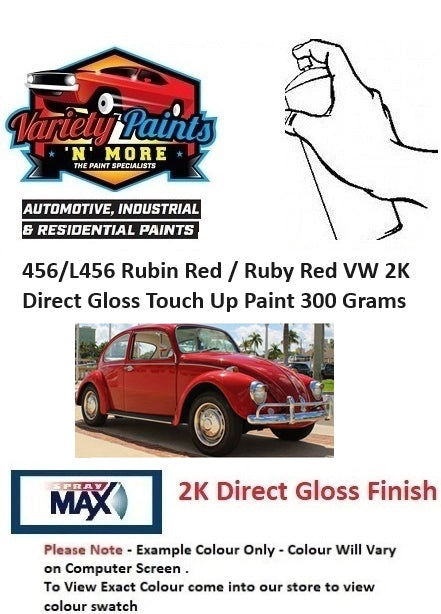 456/L456 Rubin Red / Ruby Red VW 2K Direct Gloss Touch Up Paint 300 Grams