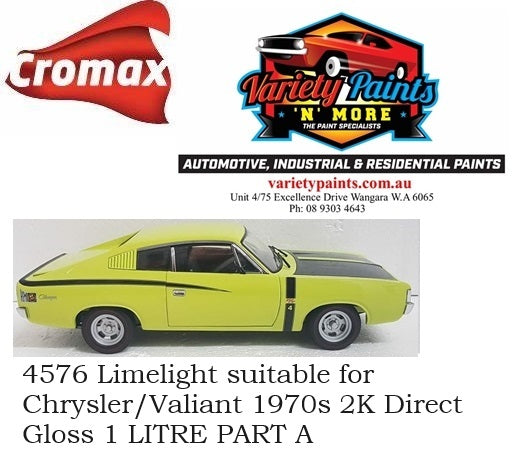 4576 Limelight suitable for Chrysler/Valiant 1970s 2K Direct Gloss 2:1 1 LITRE PART A