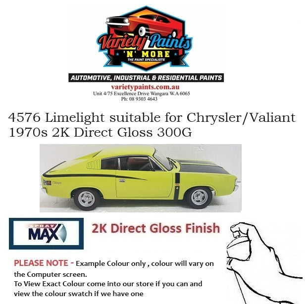 4576 Limelight suitable for Chrysler/Valiant 1970s 2K Direct Gloss 300G