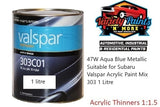 47W Aqua Blue Metallic Suitable for Subaru Valspar Acrylic Paint Mix 303 1 Litre