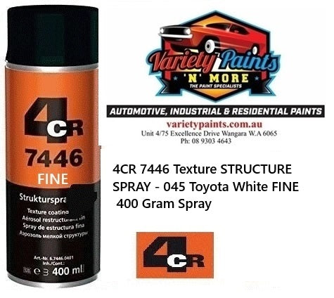 4CR 7446 Texture STRUCTURE SPRAY - 045 Toyota White FINE  400 Gram Spray