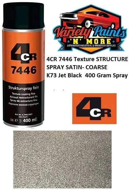 4CR 7446 Texture STRUCTURE SPRAY SATIN- COARSE K73 Jet Black  400 Gram Spray