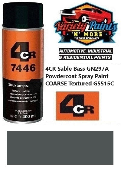 4CR Sable Bass GN297A Powdercoat Spray Paint COARSE Textured G5515C 300g