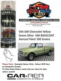 504 GM Chevrolet Yellow Green Olive  GM BASECOAT Aerosol Paint 300 Grams