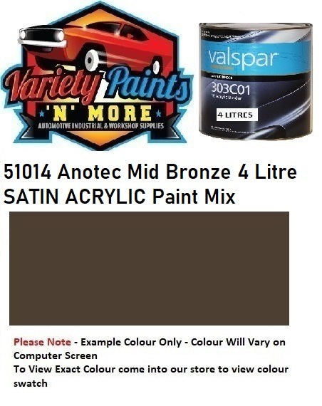 51014 Anotec Mid Bronze 4 Litre SATIN ACRYLIC Paint Mix