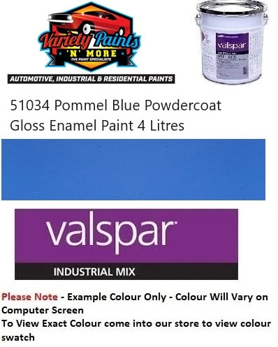 51034 Pommel Blue Powdercoat Enamel Paint 4 Litres