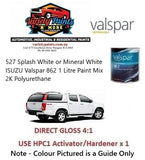 527 Splash White or Mineral White ISUZU Valspar 862 1 Litre Paint Mix 2K Polyurethane 1IS B1