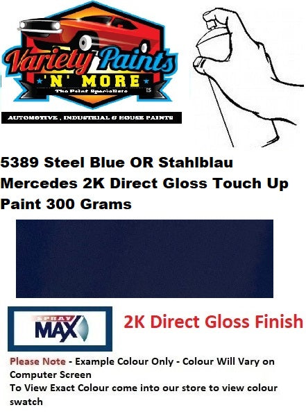 5389 Steel Blue OR Stahlblau Mercedes 2K Direct Gloss Touch Up Paint 300 Grams