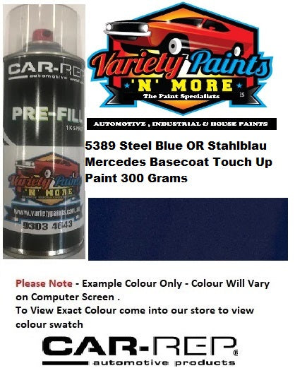 5389 Steel Blue OR Stahlblau Mercedes Basecoat Touch Up Paint 300 Grams